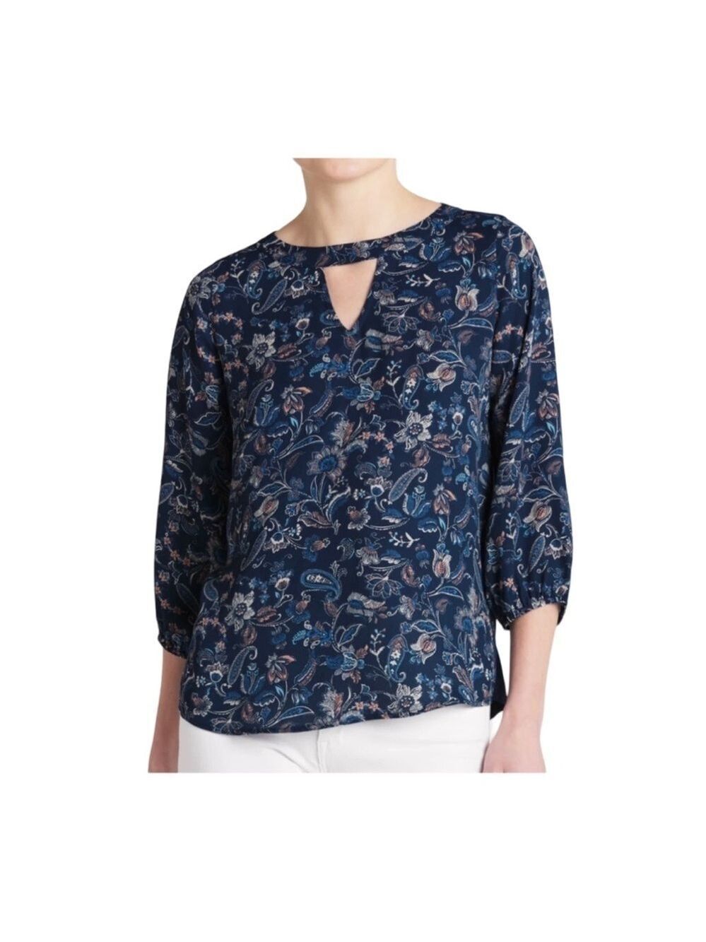 Papermoon Filippa Paisley Floral Print 3/4 Sleeve Blouse Top NWT Size M